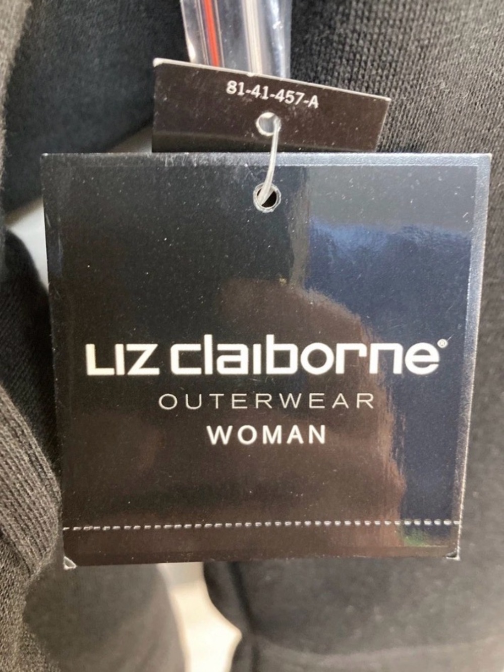 NWT Liz Claiborne Black Hooded Belted Coat 1X - Picture 5 of 7